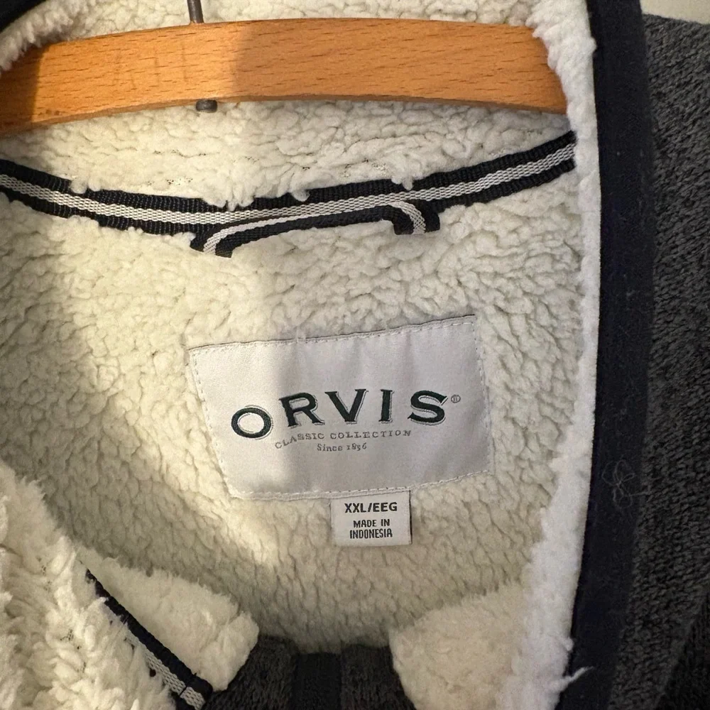 Orvis Men's Charcoal Zip Up Sweater